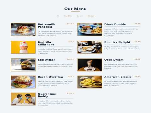 Restaurant Menu